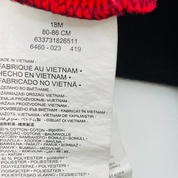 Jordan Hoodie Toddler Black Red Nike Air Hooded Sweat Shirt Size 18M - Picture 7 of 7